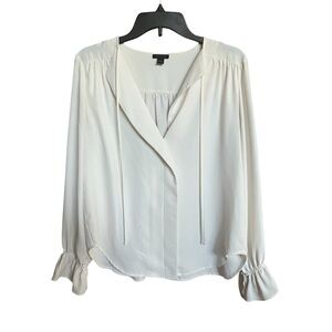 Ann Taylor Drapey Blouse Off White Women’s Size Small